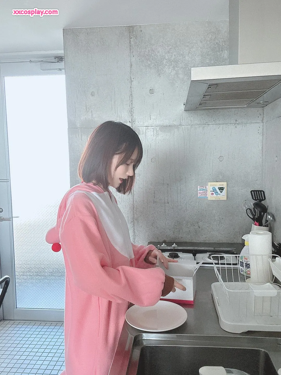 KenKen Malam Krismas Eve Baju Onesie Babi Merah Jambu